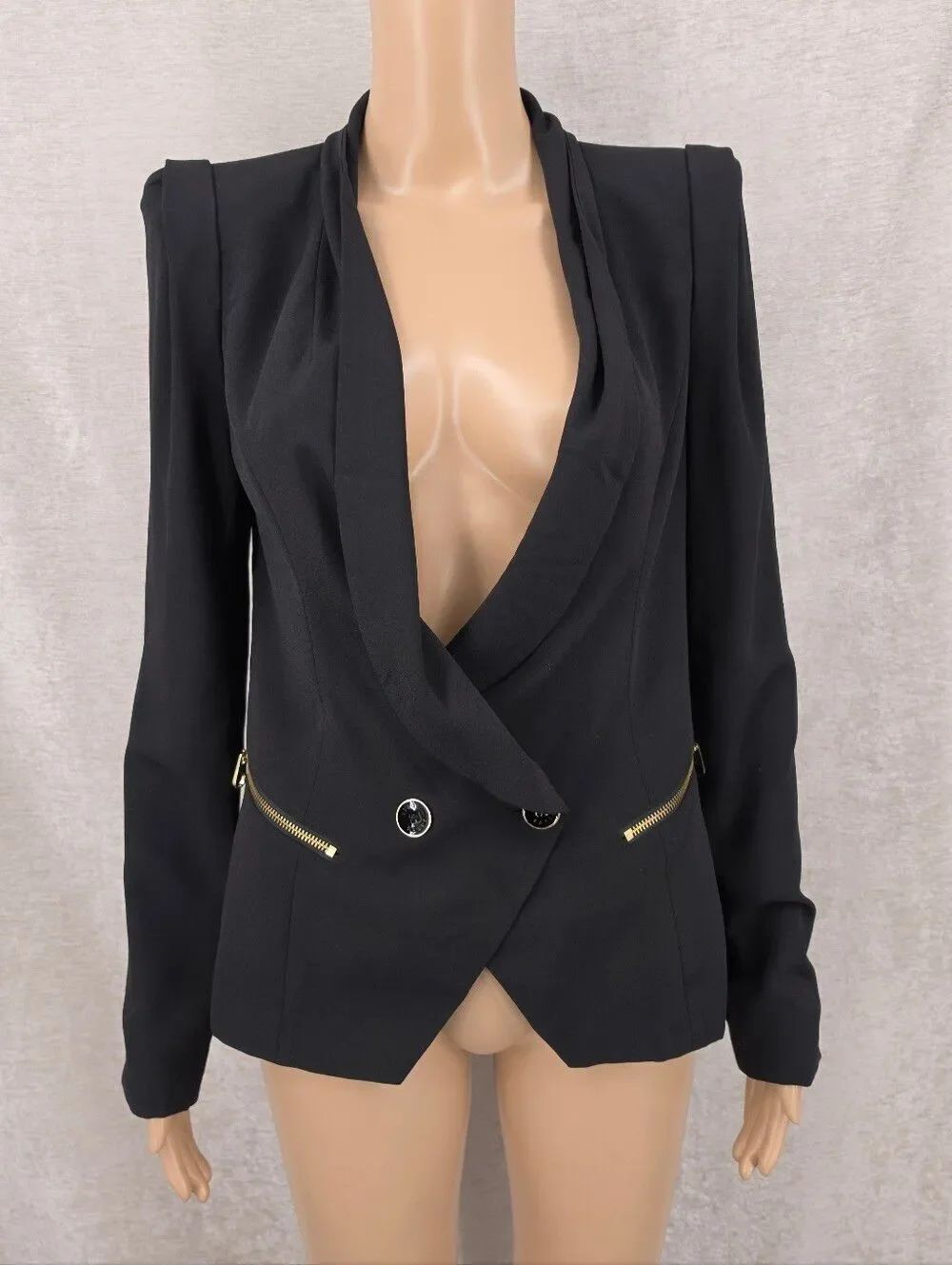 Ted Baker Black Double Breasted or Draped Front Women's Blazer Jacket